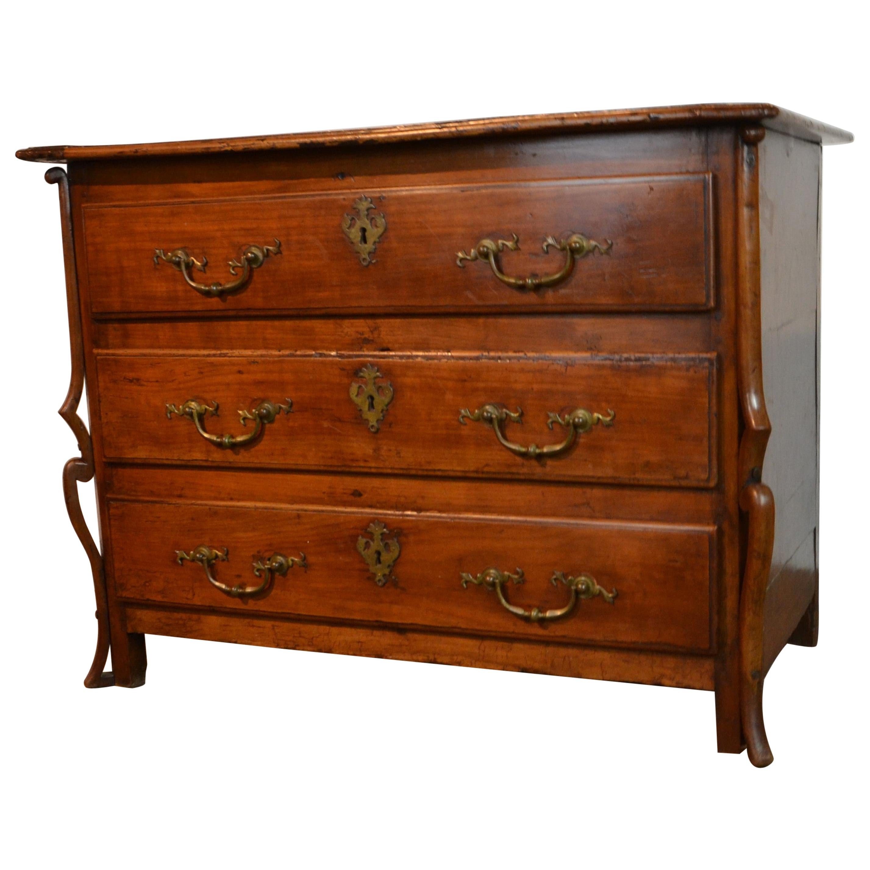 18th Century Italian Fruitwood Chest of Drawers / Commode