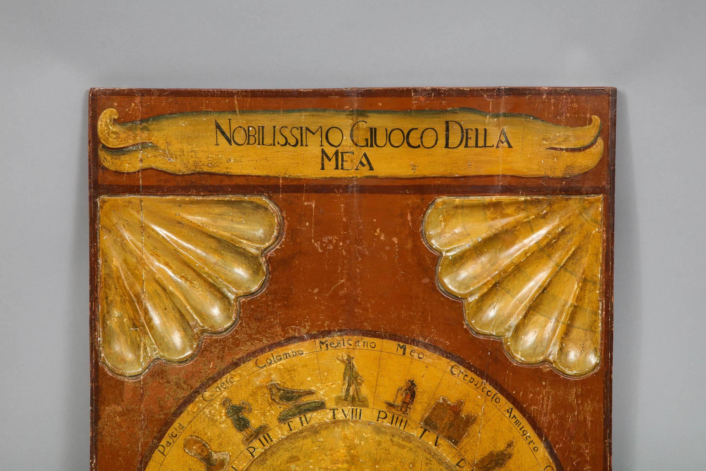 Rare 18th century Italian gaming board 