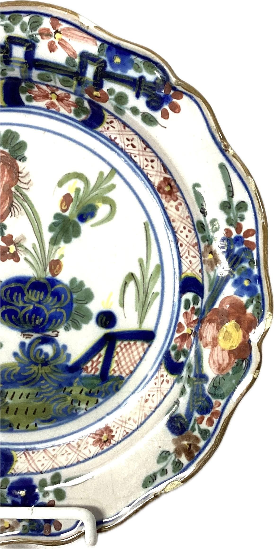 Rococo Plat italien du 18ème siècle de distinction bleu Garofano en vente