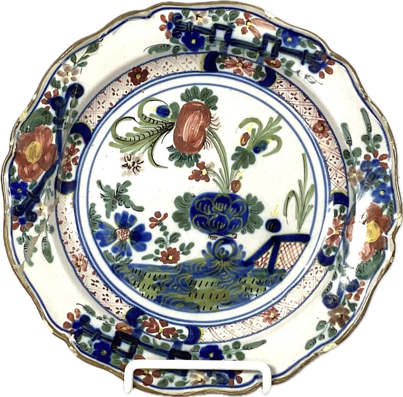 Céramique Plat italien du 18ème siècle de distinction bleu Garofano en vente