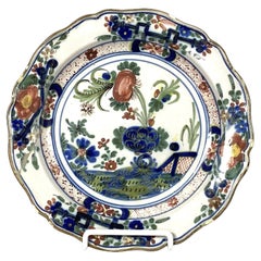 Piatto a garofano blu italiano del XVIII secolo