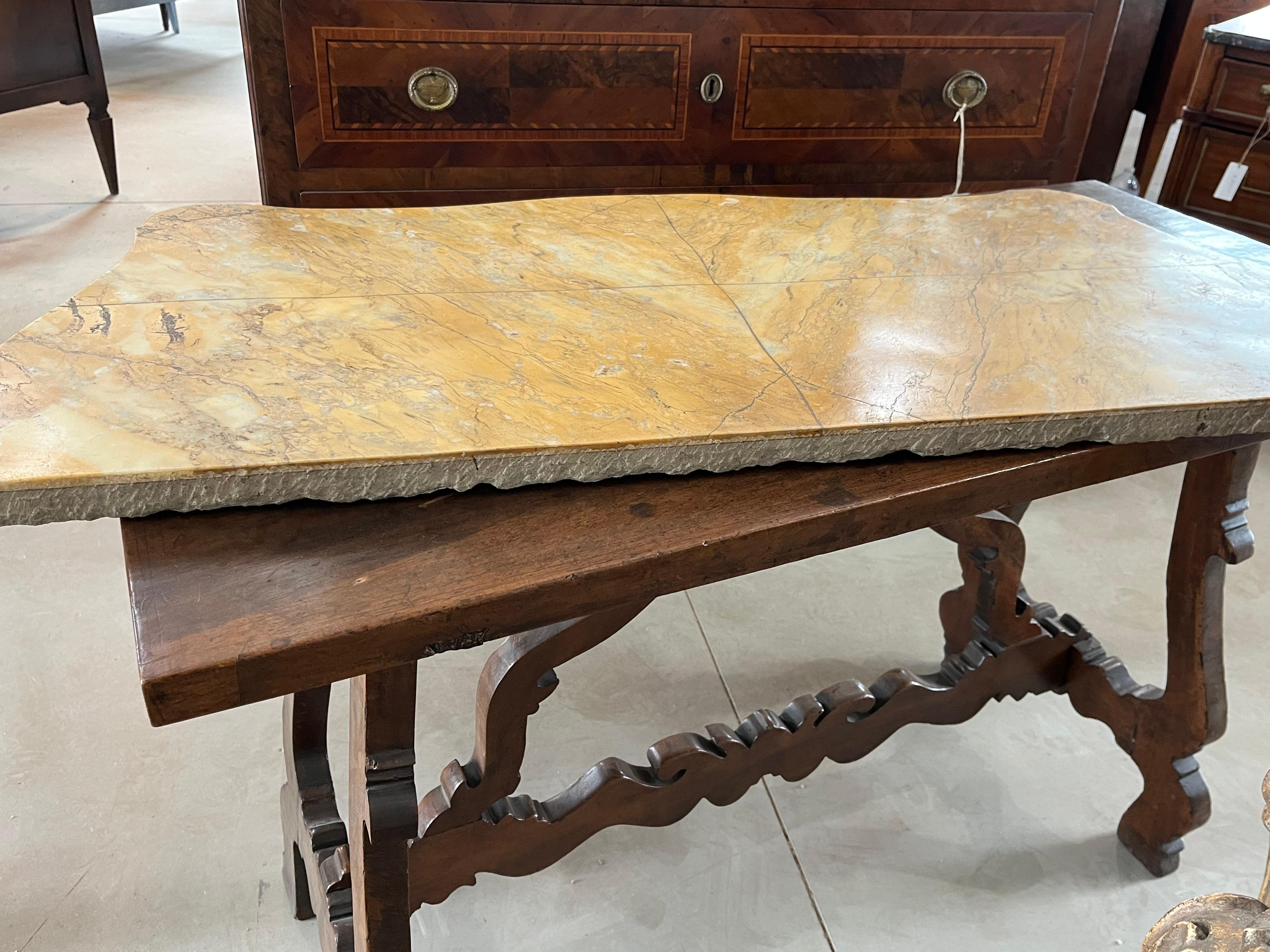 18th Century Italian Genovese Baroque Console With Siena Marble Top For Sale 7