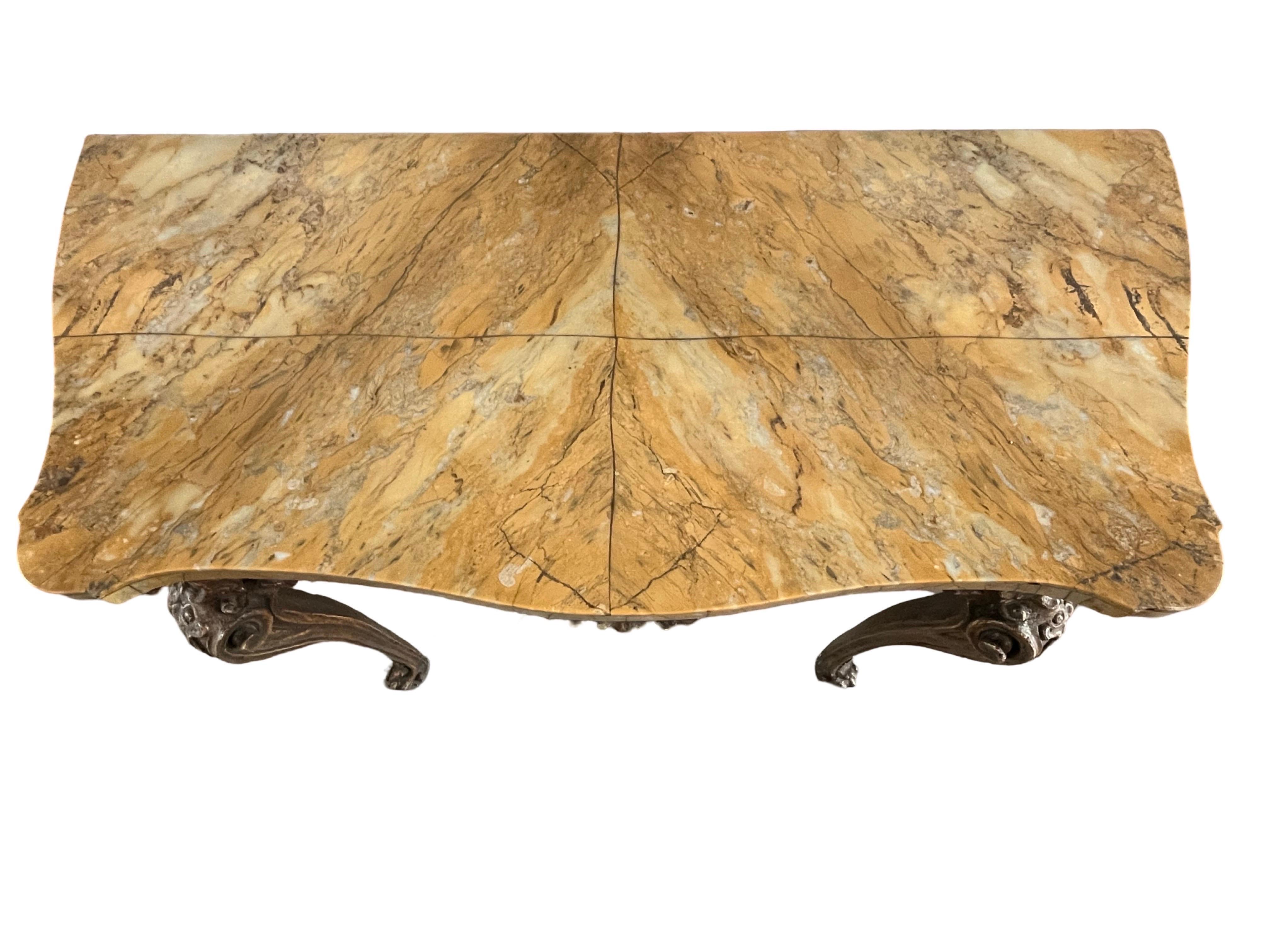 18th Century Italian Genovese Baroque Console With Siena Marble Top For Sale 3