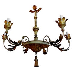 18th Century Italian Genovese Giltwood Chandelier