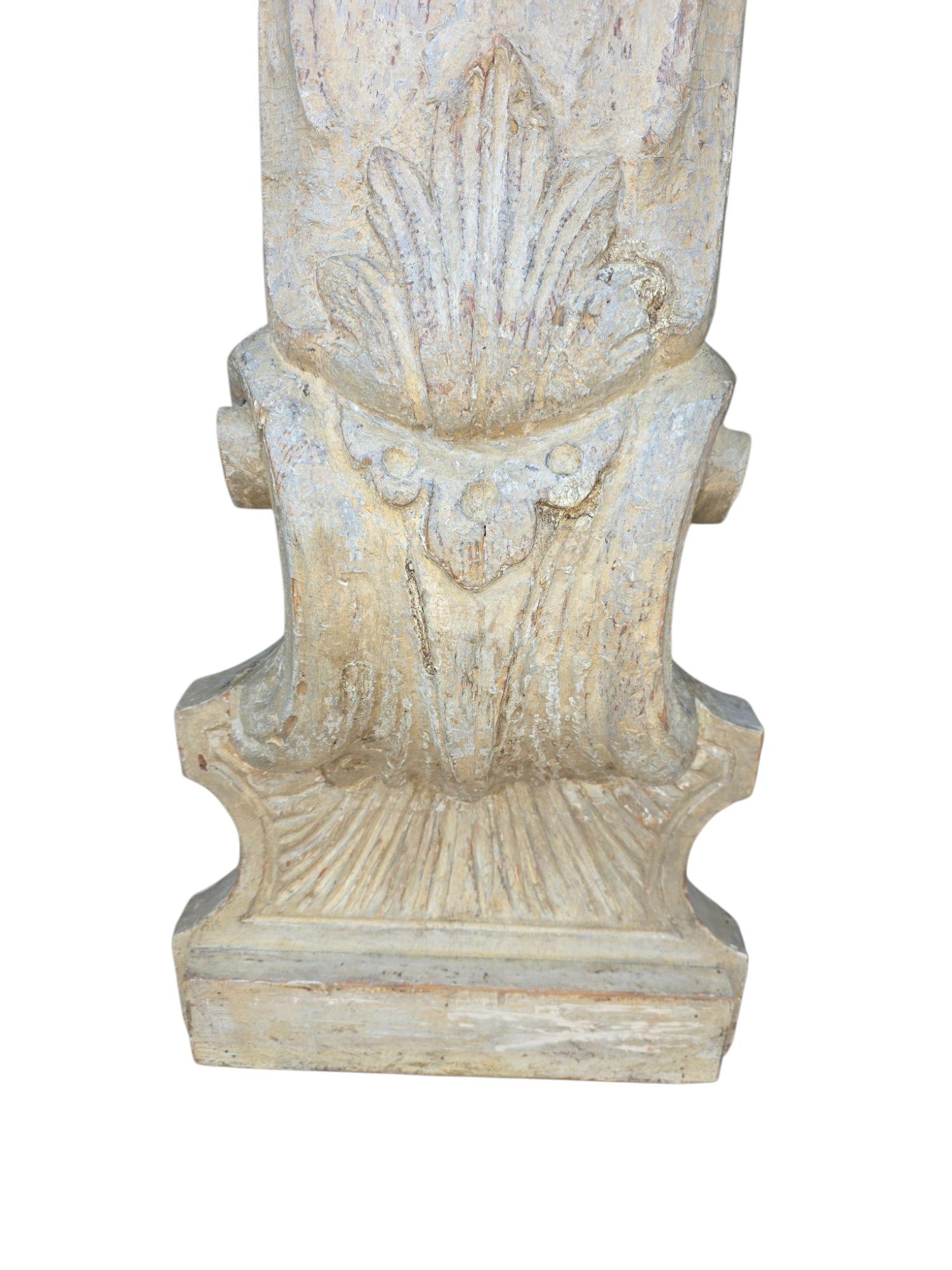 Baroque 18th Century Italian Gesso Wall Mounted Consoles - Pair For Sale