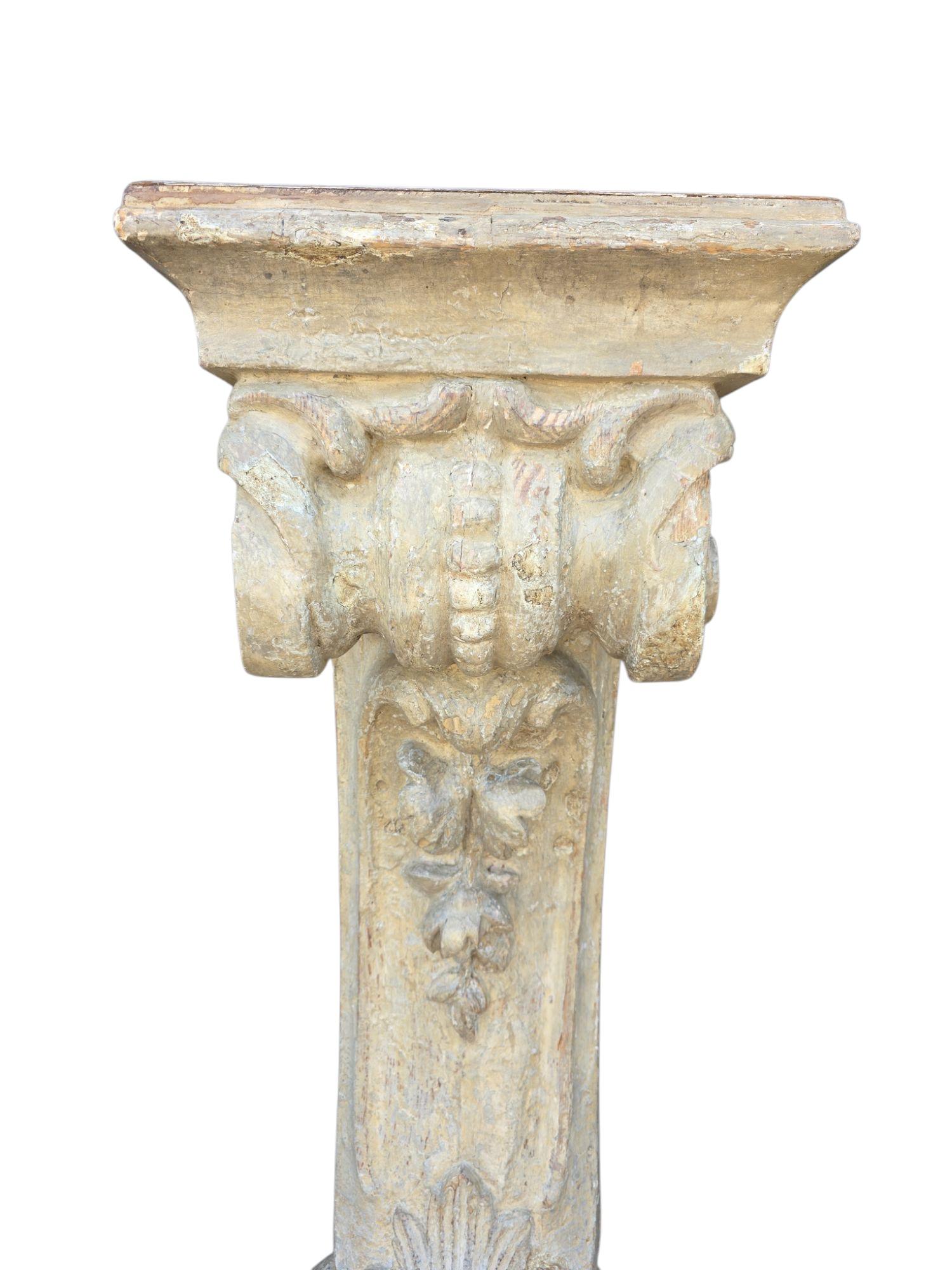 18th Century Italian Gesso Wall Mounted Consoles - Pair In Excellent Condition For Sale In Los Angeles, CA