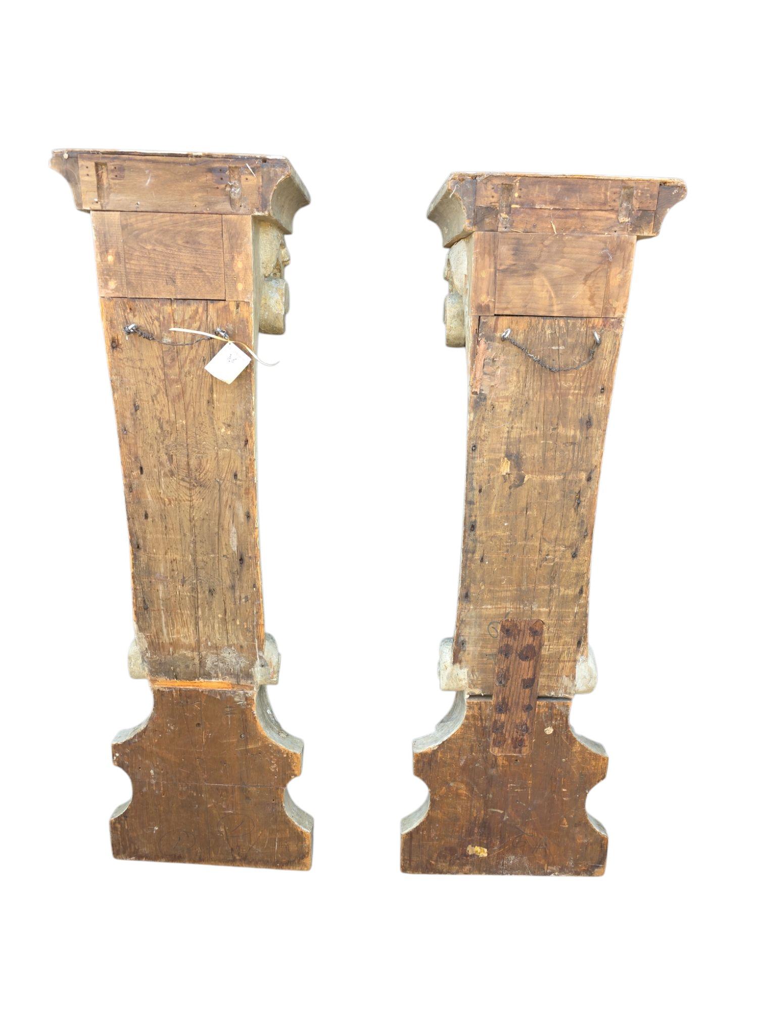 18th Century and Earlier 18th Century Italian Gesso Wall Mounted Consoles - Pair For Sale