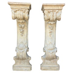 18th Century Italian Gesso Wall Mounted Consoles - Pair