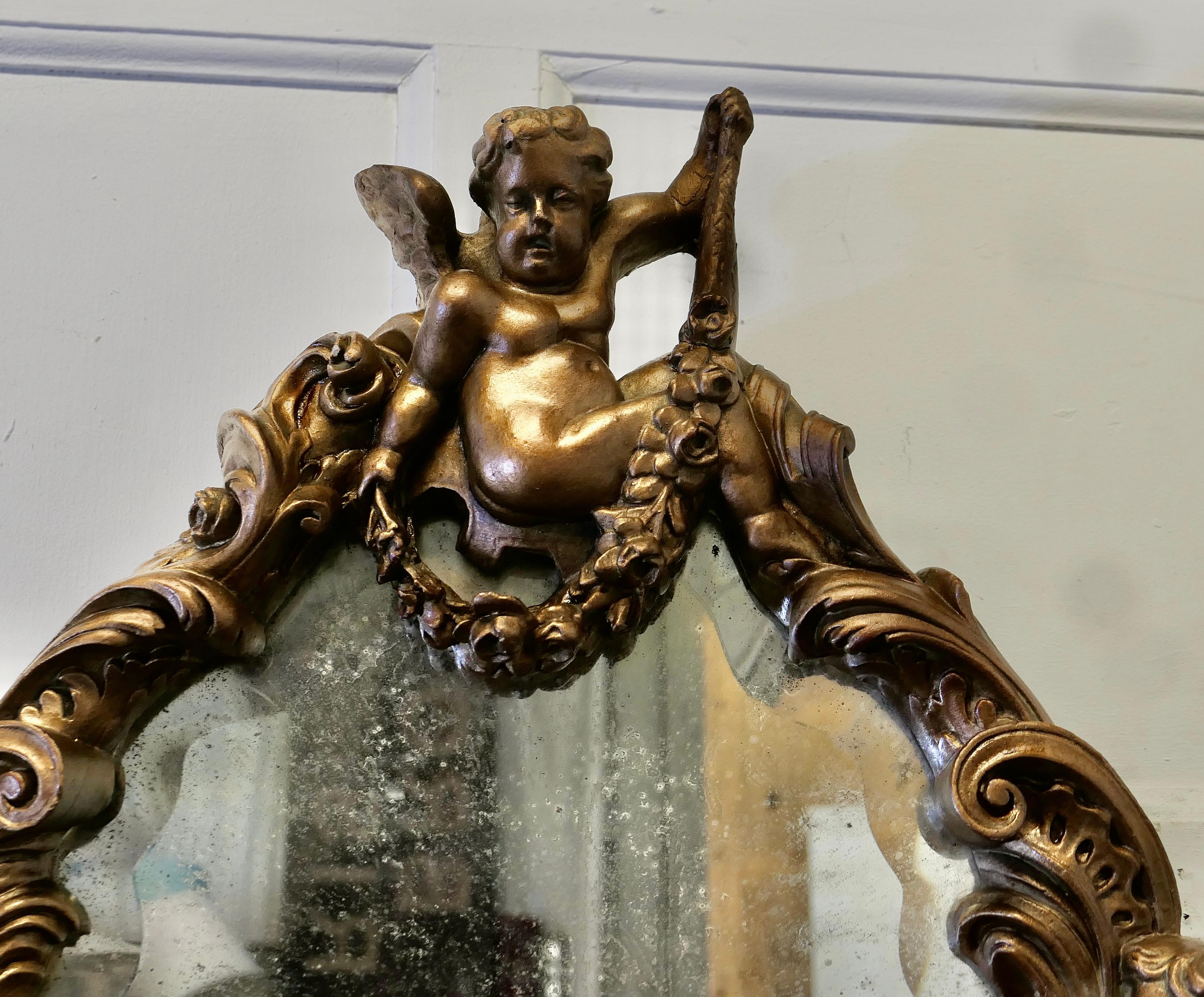 Miroir baroque doré italien du 18e siècle  Une trouvaille rare et une pièce étonnante en vente 1