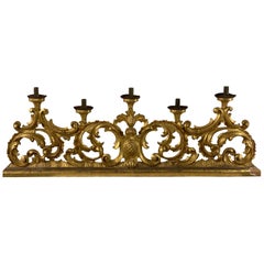 18th Century Italian Gilded Carved Candelabra
