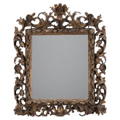 18th Century Italian Gilded Carved Wood Mirror