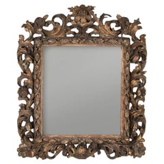 18th Century Italian Gilded Carved Wood Mirror