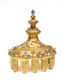 18th Century Italian Gilded Crown with Baroque Pearls and Elestial Quartz