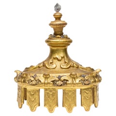 18th Century Italian Gilded Crown with Baroque Pearls and Elestial Quartz