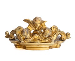 18th Century Italian Gilded Crown with Elestial Quartz and Baroque Pearls
