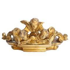 18th Century Italian Gilded Crown with Elestial Quartz and Baroque Pearls