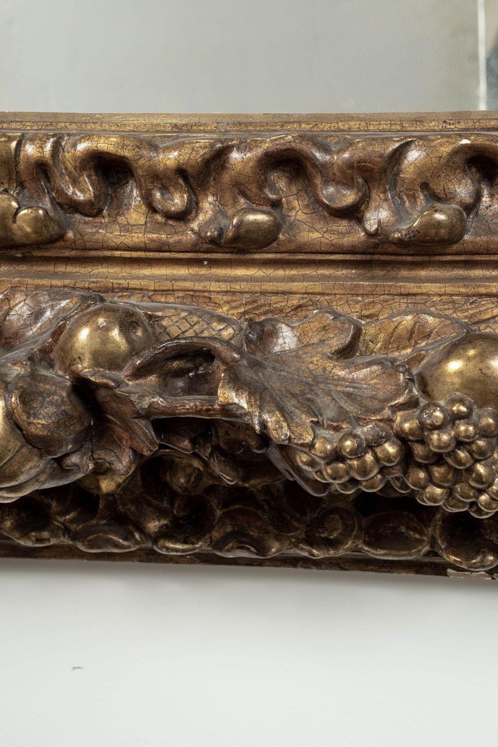Hand-Carved 18th Century Italian Gilded Papier-mâché Mirror