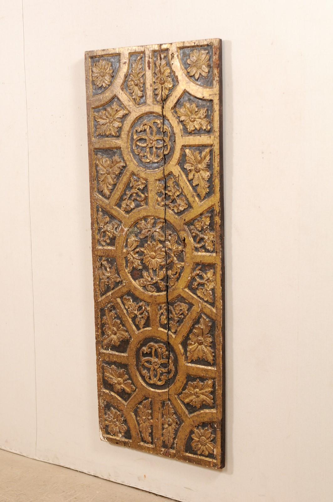 18th Century and Earlier 18th Century Italian Gilt and Carved Wood Panel