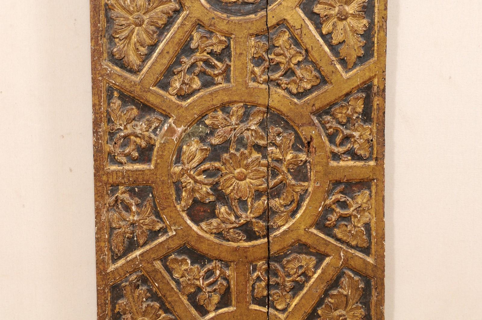 18th Century Italian Gilt and Carved Wood Panel 1