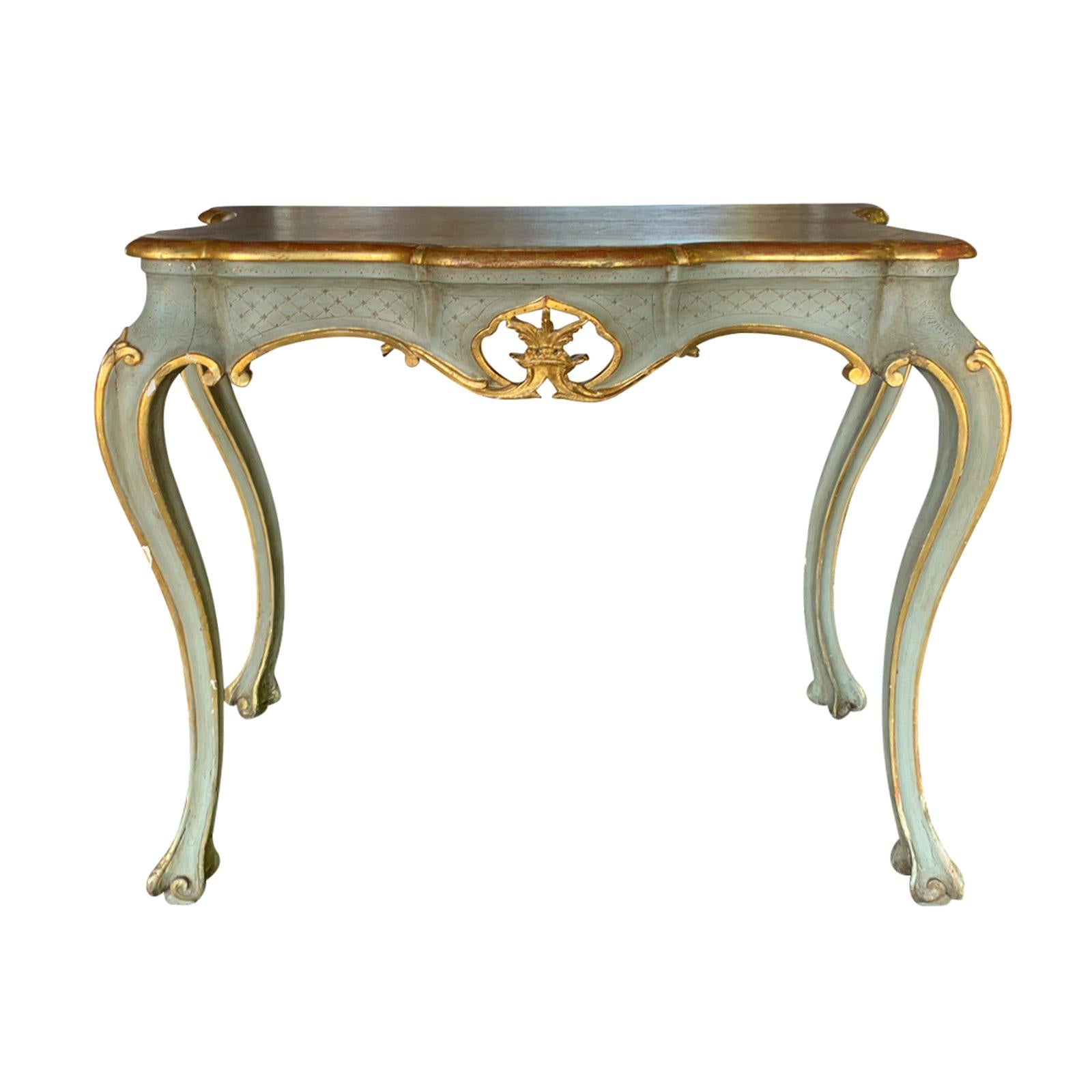 18th Century Italian Gilt and Painted Console