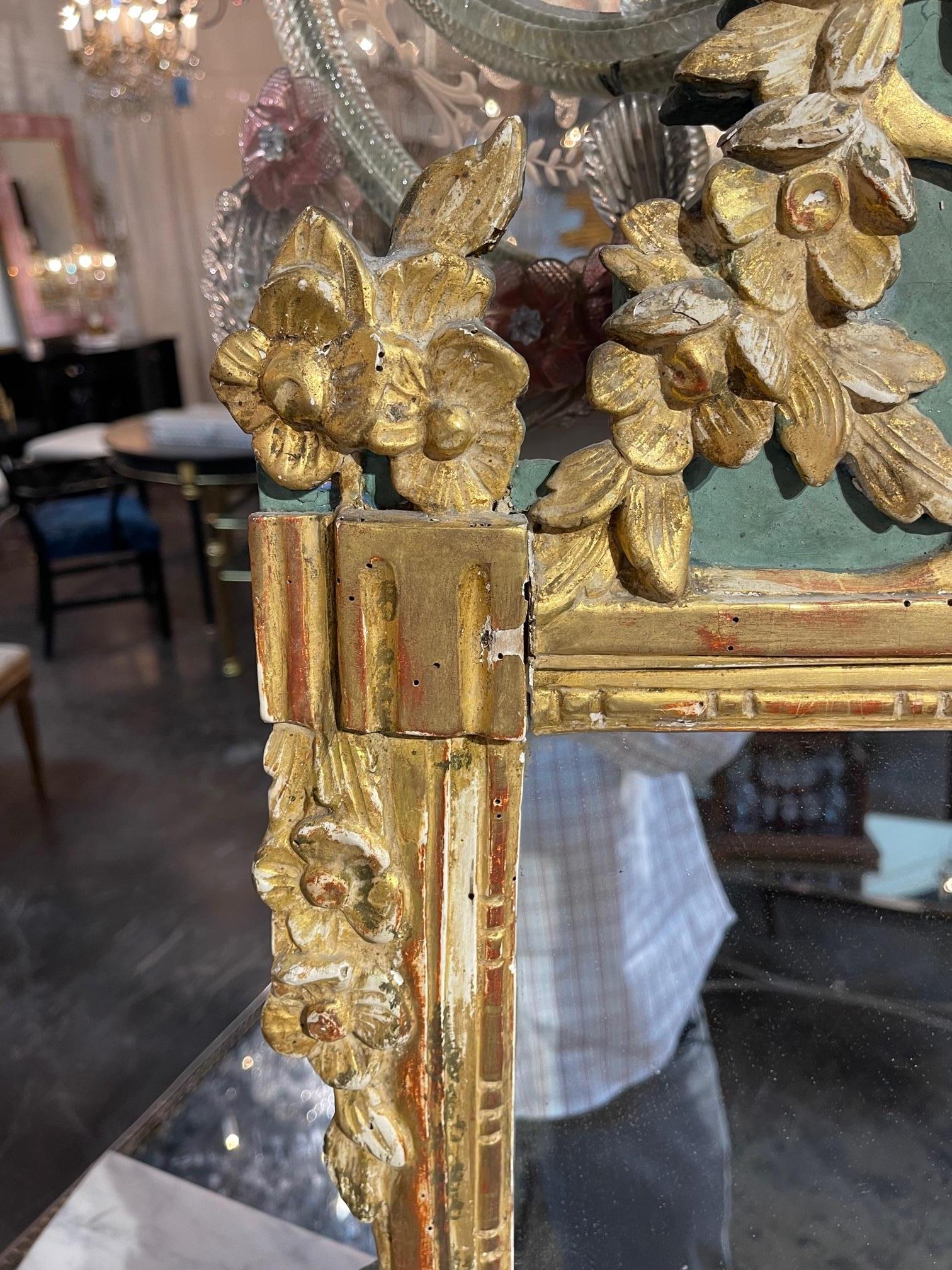 Late 18th Century 18th Century Italian Gilt Mirror For Sale