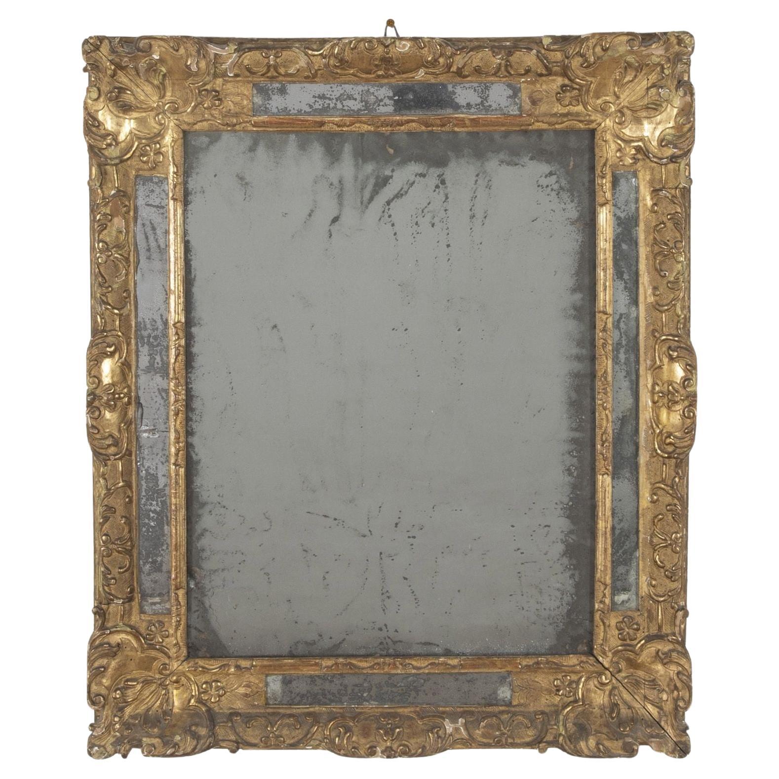 Specchio dorato italiano del XVIII secolo