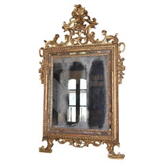 18th Century Italian Gilt Mirror with Original Single-plate Glass