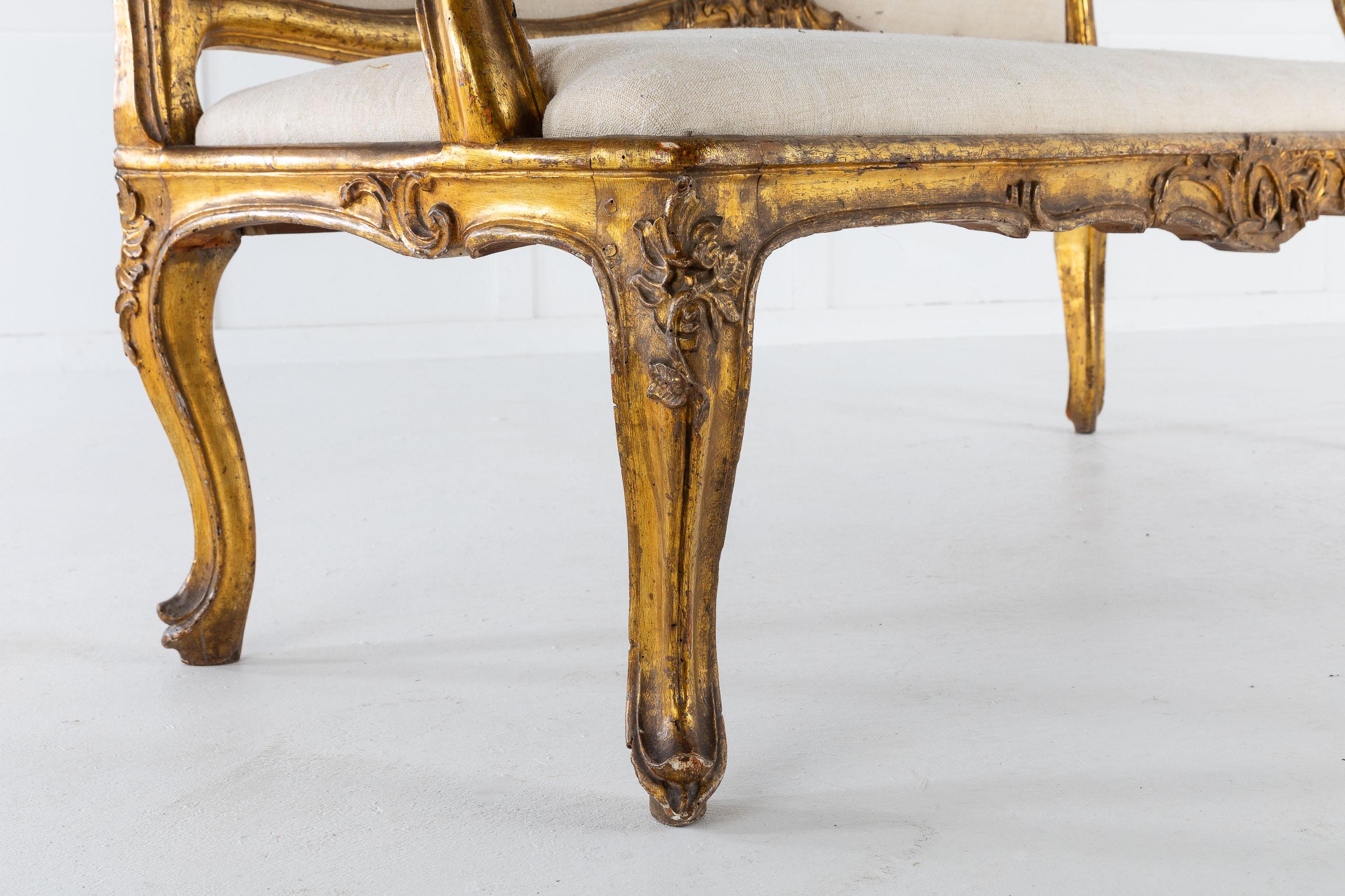 18th Century and Earlier 18th Century Italian Gilt Sofa