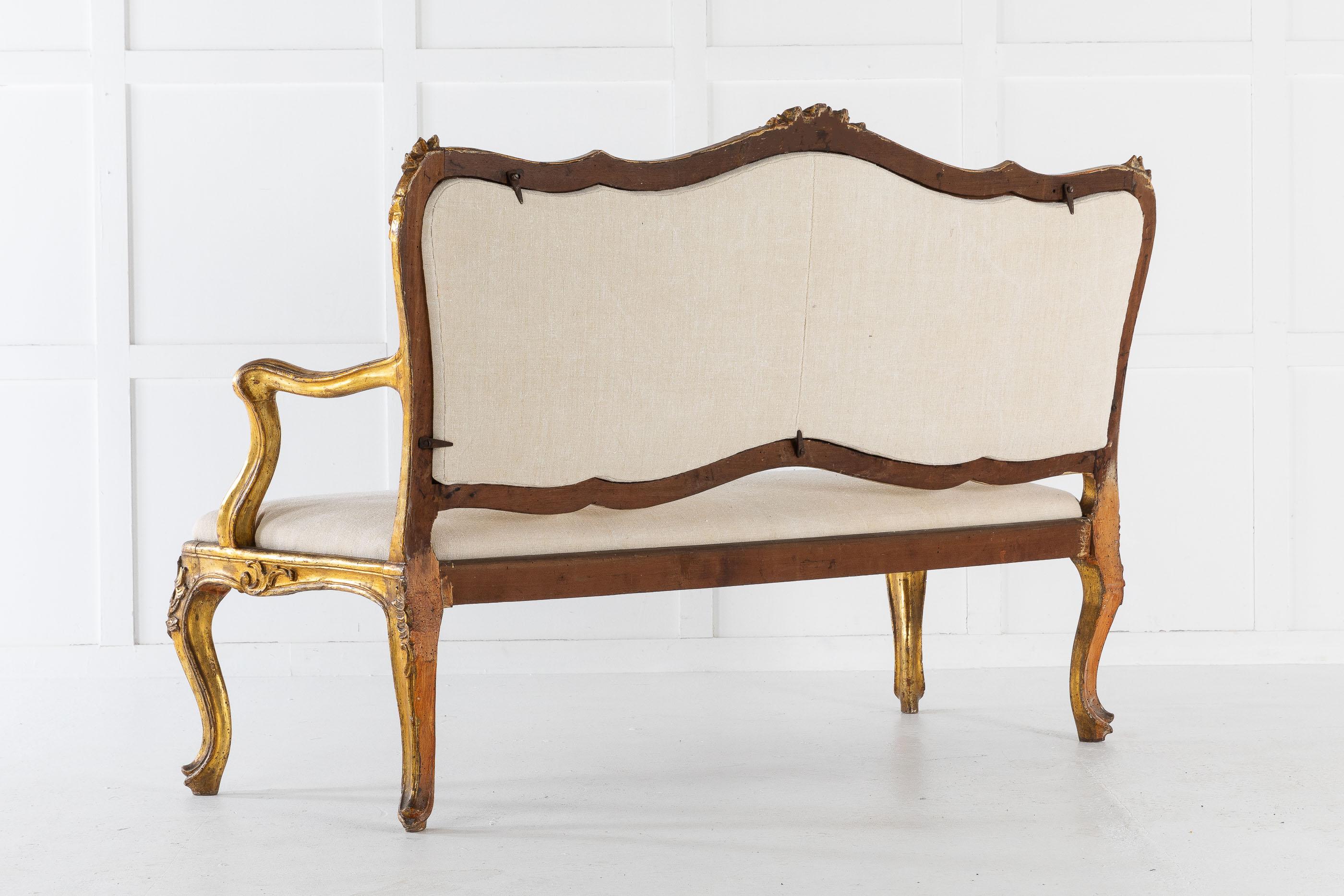18th Century Italian Gilt Sofa 3