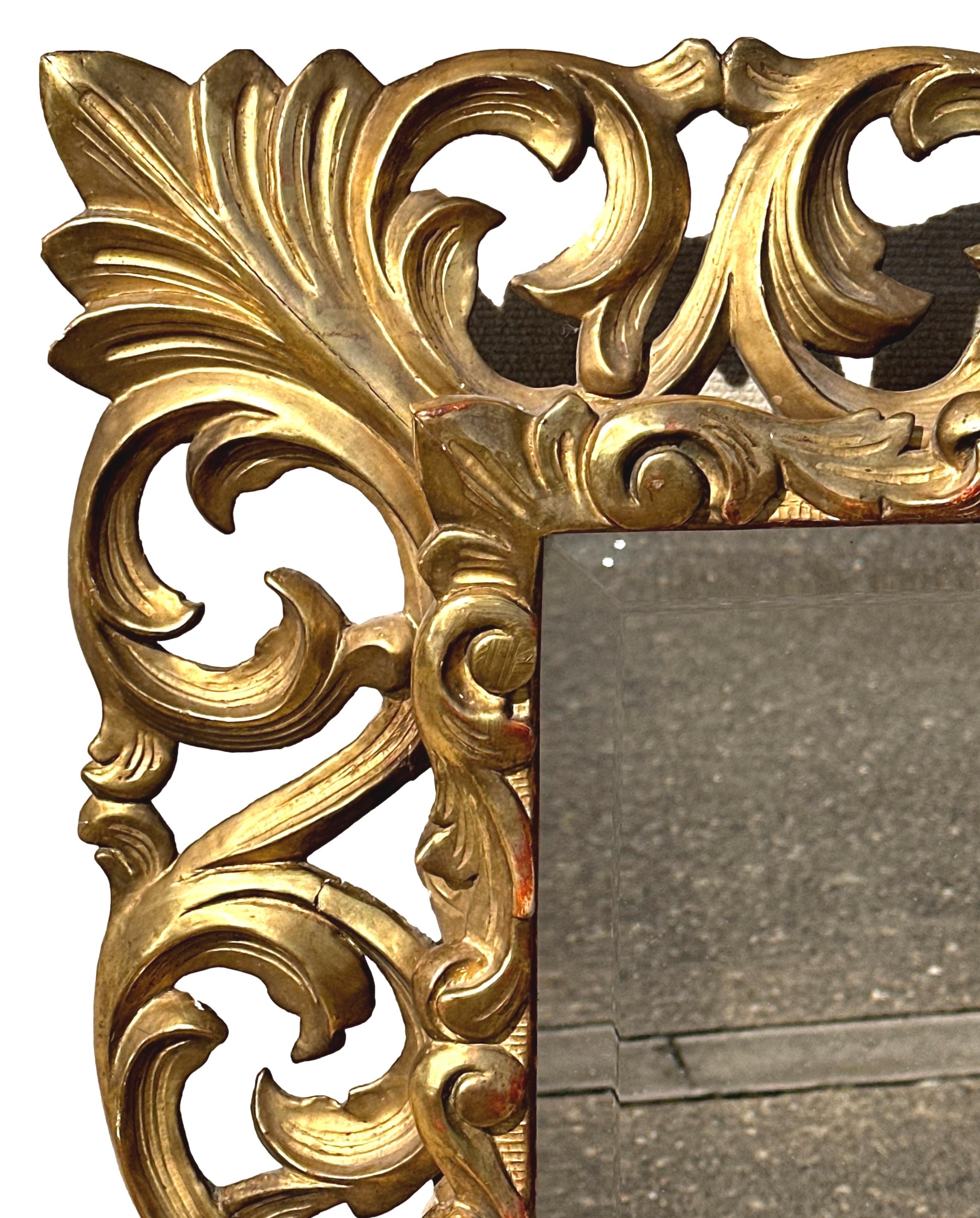 Giltwood 18th Century Italian Gilt Wall Mirror For Sale
