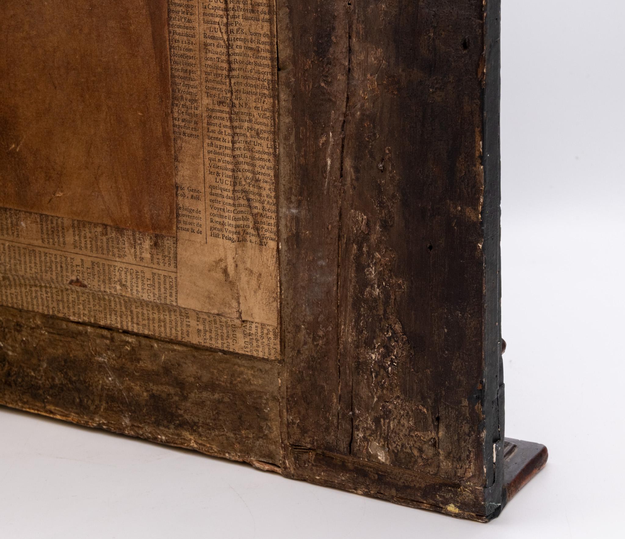 Espejo de pared italiano del siglo XVIII de madera dorada y columnas laterales de cariátides pintadas en venta 12