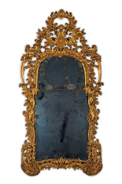 18th Century, Italian Giltwood Baroque Mirror