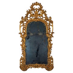 18th Century, Italian Giltwood Baroque Mirror