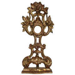 18th Century Italian Giltwood Baroque Reliqueholder, Reliquary