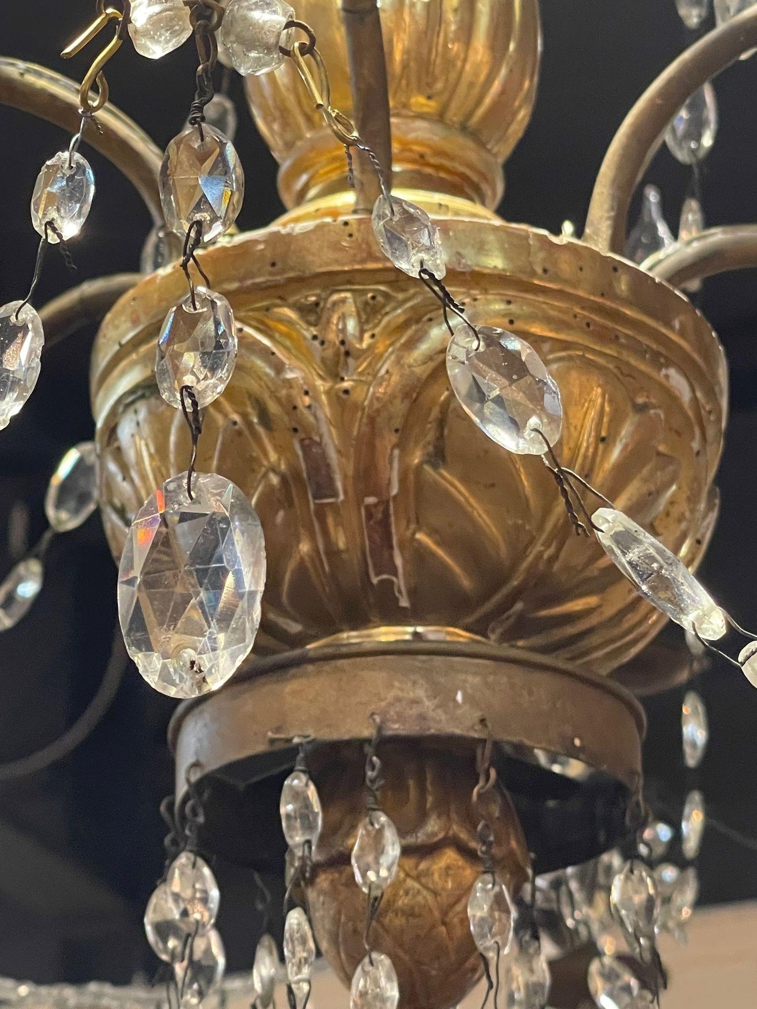 18th Century Italian Giltwood Chandeliers from Genoa In Good Condition For Sale In Dallas, TX