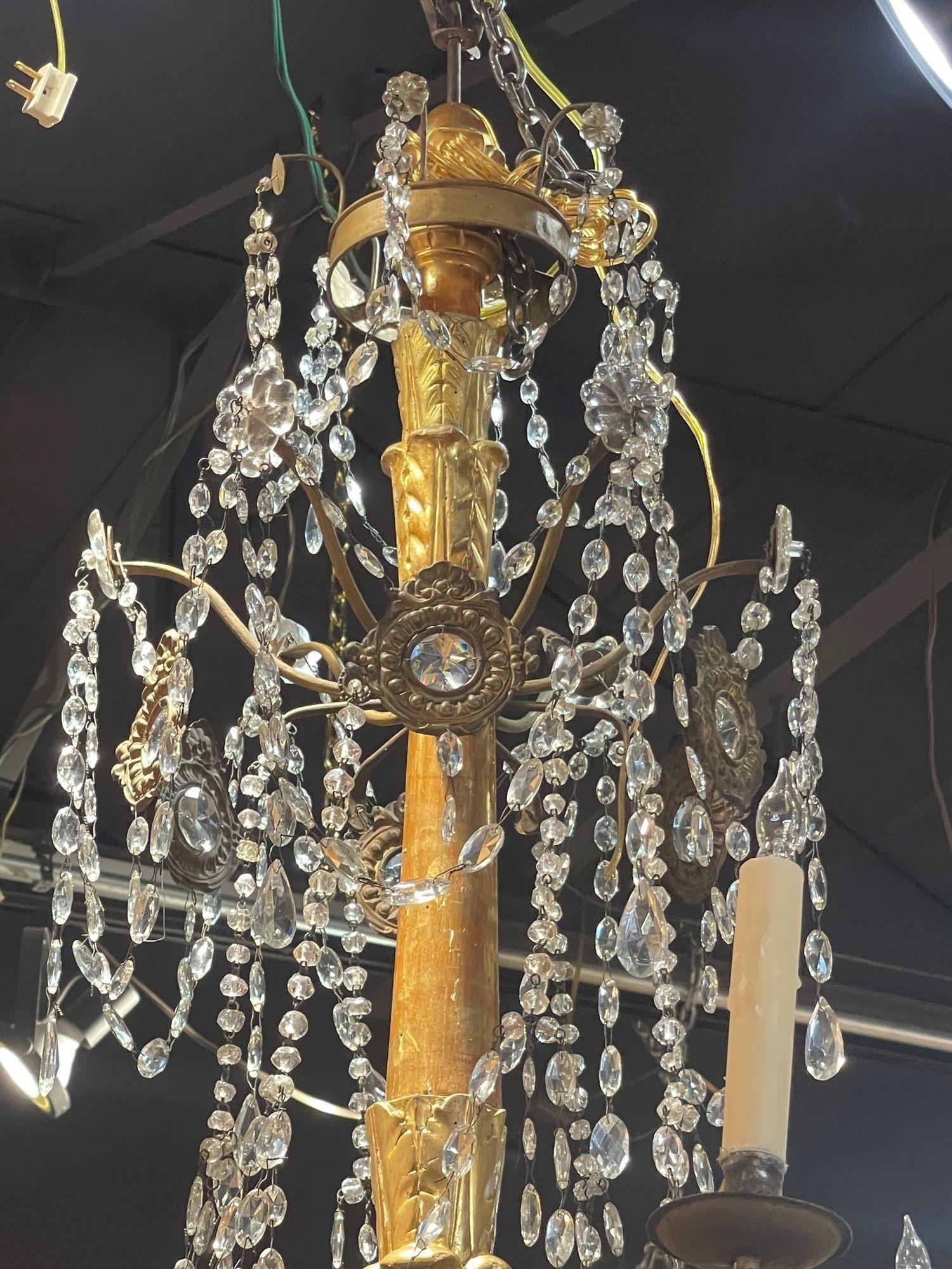 18th Century Italian Giltwood Chandeliers from Genoa For Sale 2