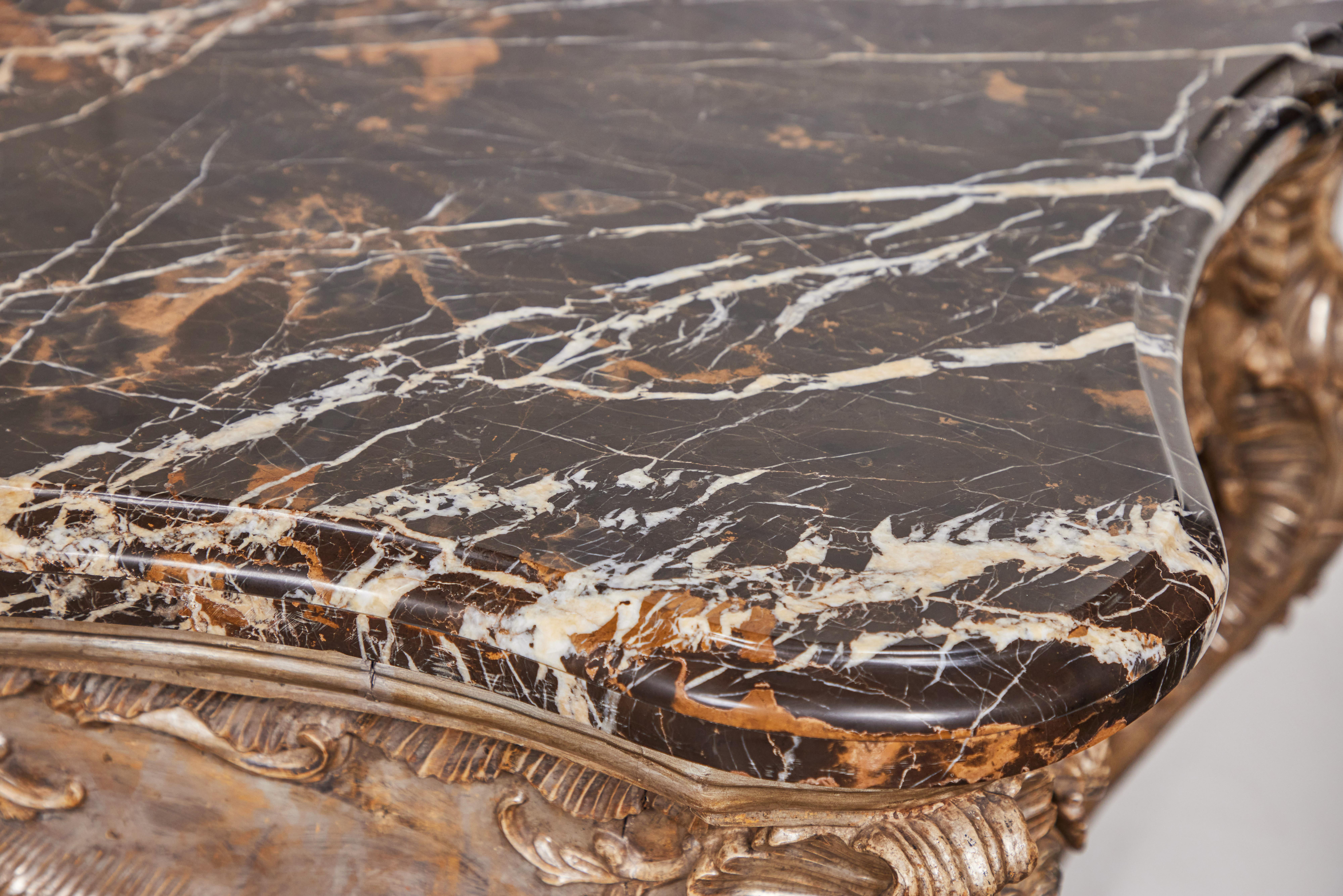 Marble 18th Century, Italian Giltwood Console For Sale