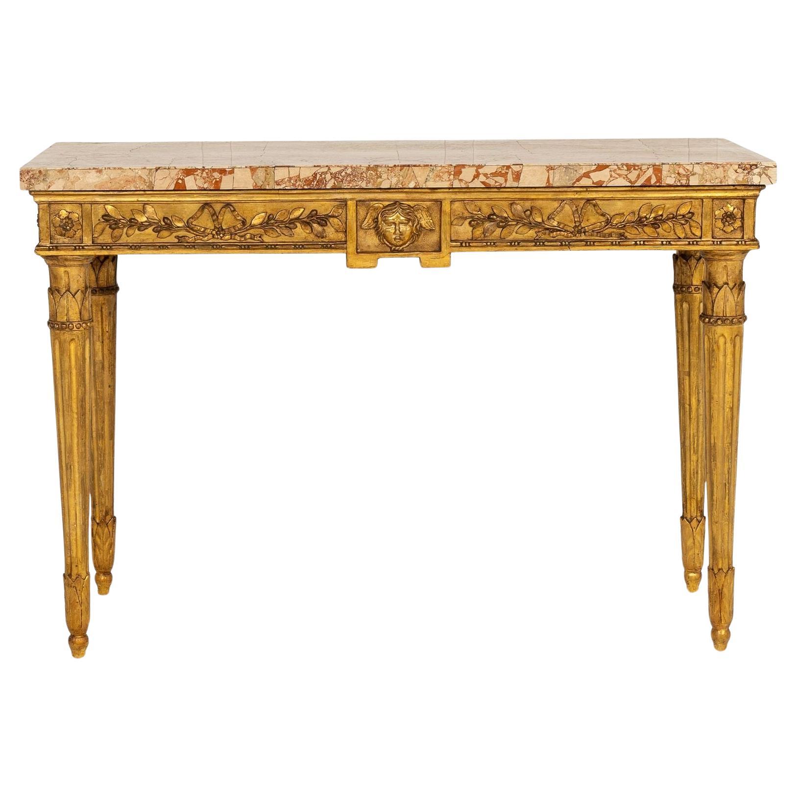 18th Century Italian Giltwood Console Table For Sale