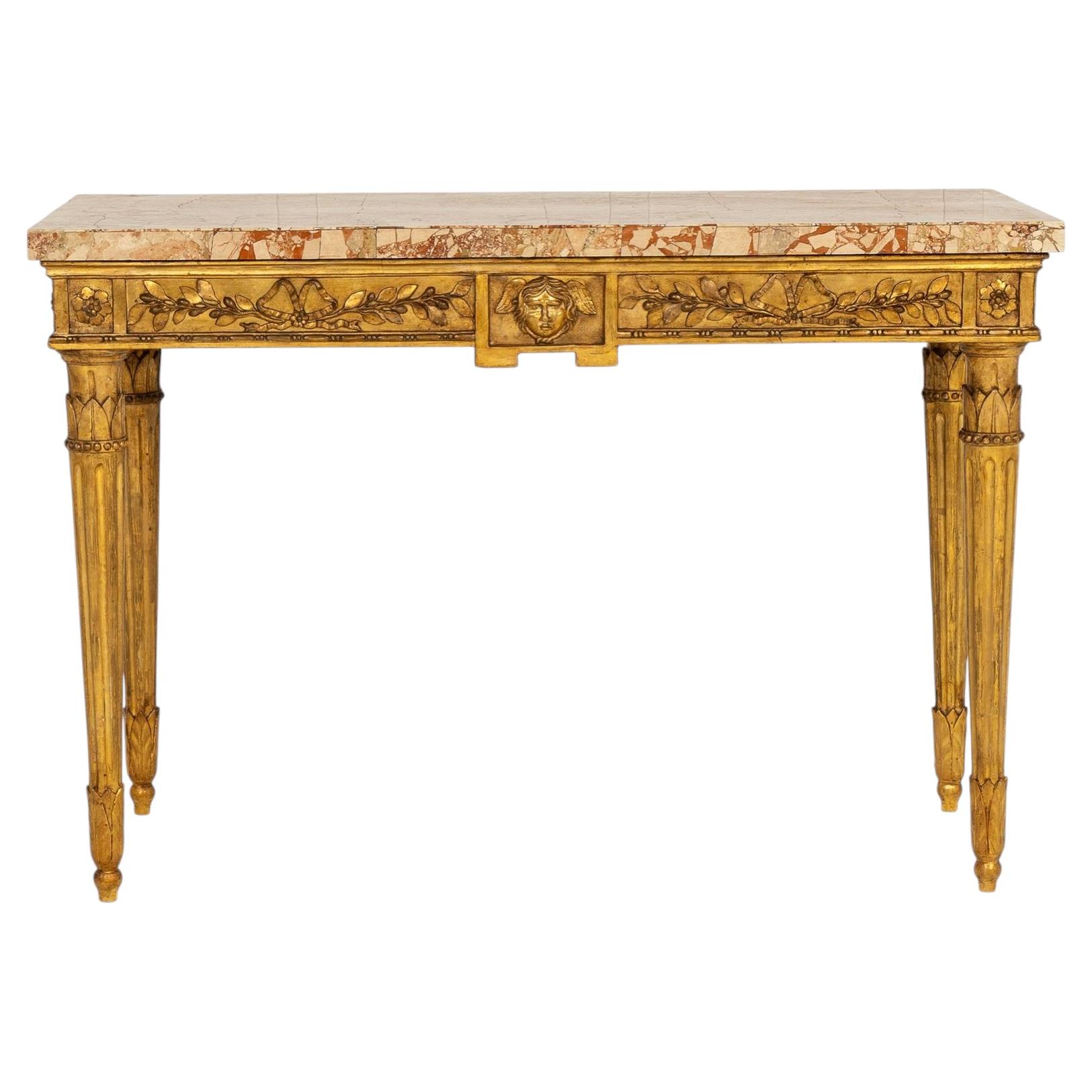 18th Century Italian Giltwood Console Table