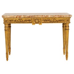 18th Century Italian Giltwood Console Table