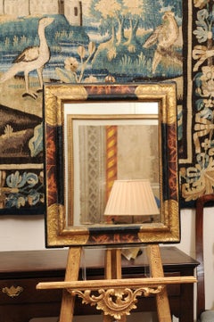 18th Century Italian Giltwood & Faux Tortoiseshell Painted Mirror