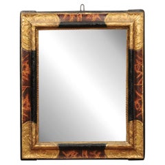 18th Century Italian Giltwood & Faux Tortoiseshell Painted Mirror