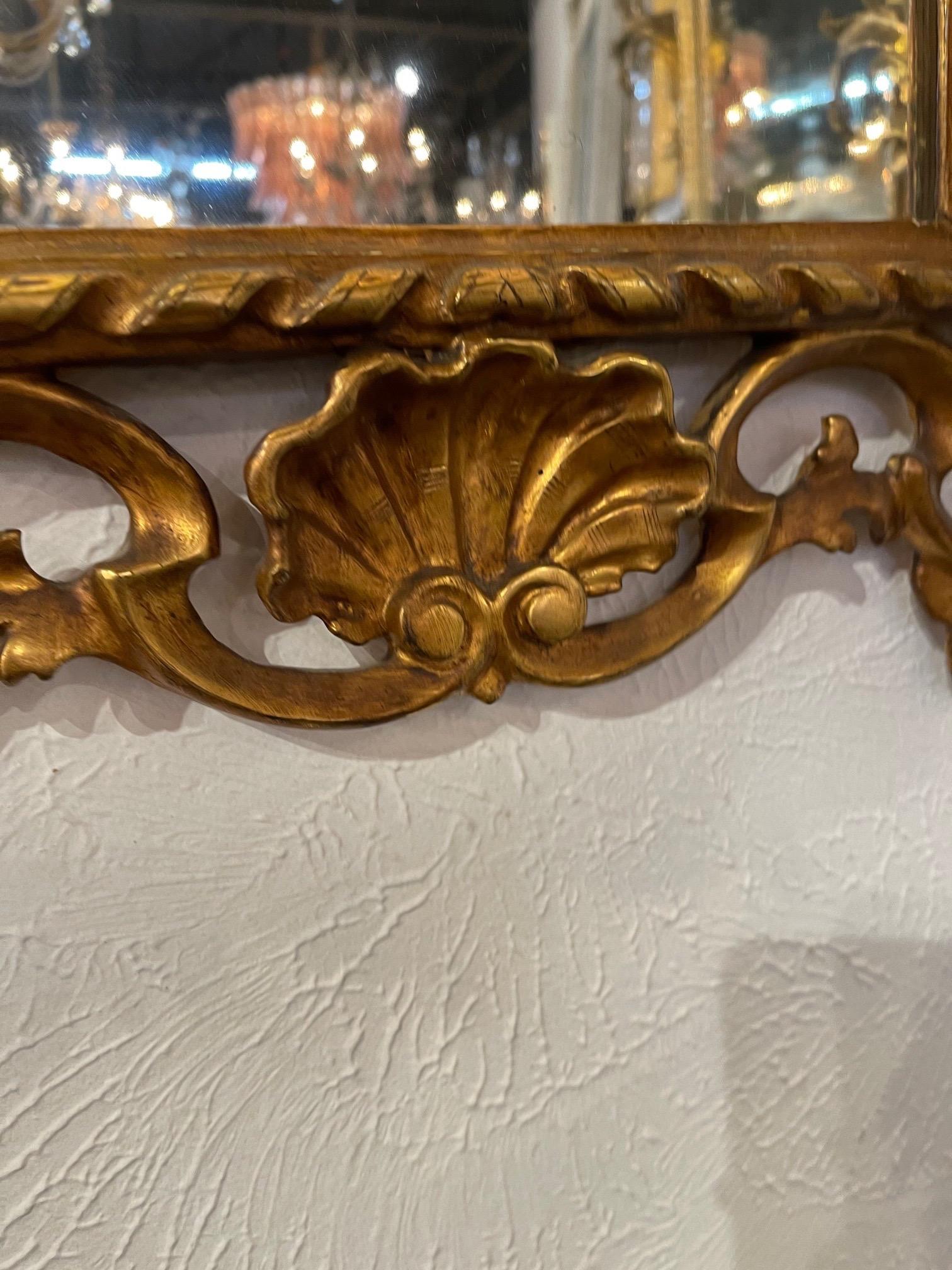 Miroir Florentine du XVIIIe siècle en bois doré italien 1