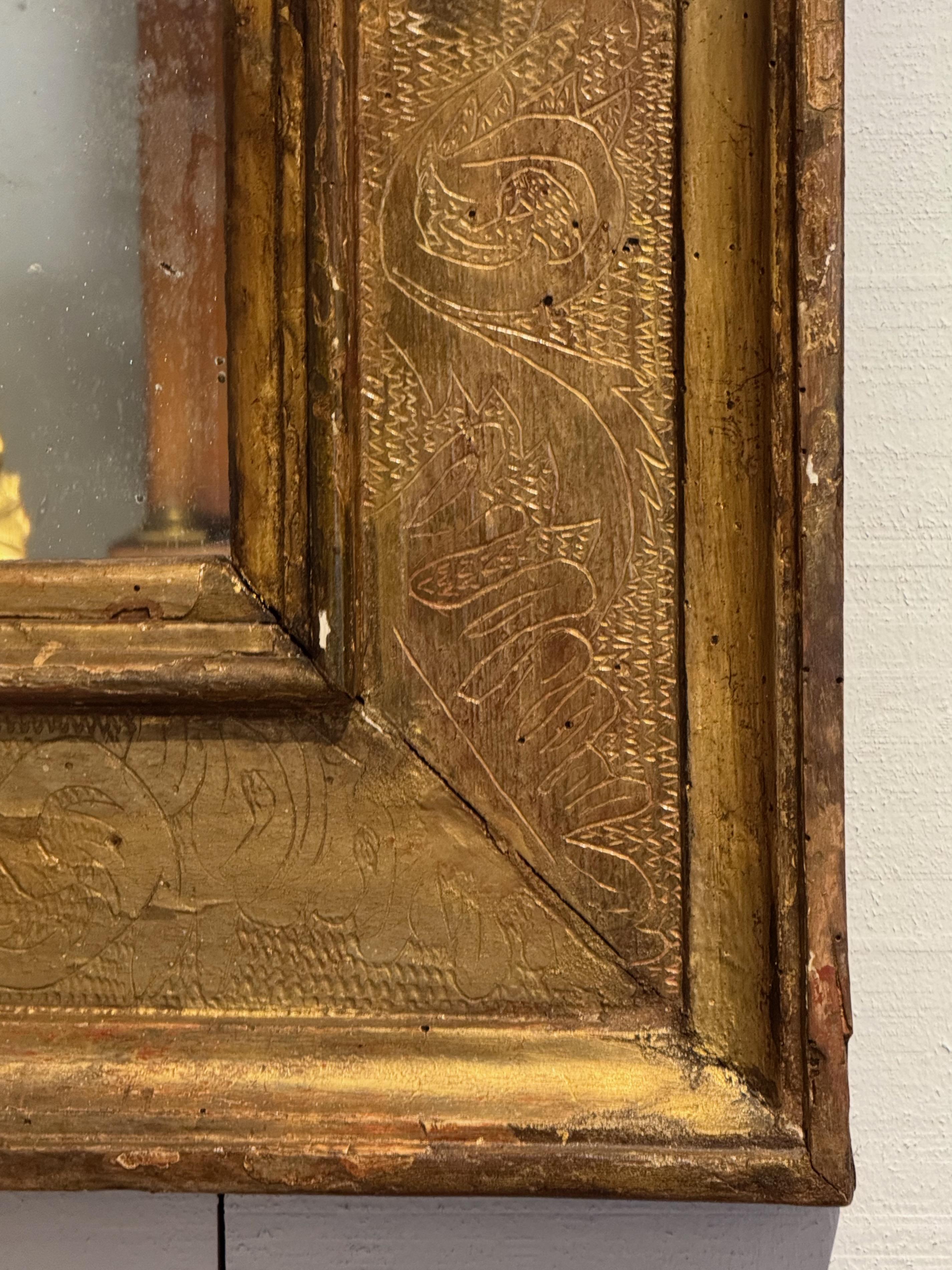 Espejo italiano de madera dorada del siglo XVIII en Bueno estado para la venta en Charlottesville, VA