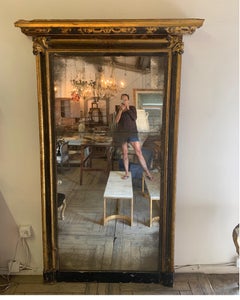18th Century Italian Gold Gilt Frame with Split Plate Glass Mirror