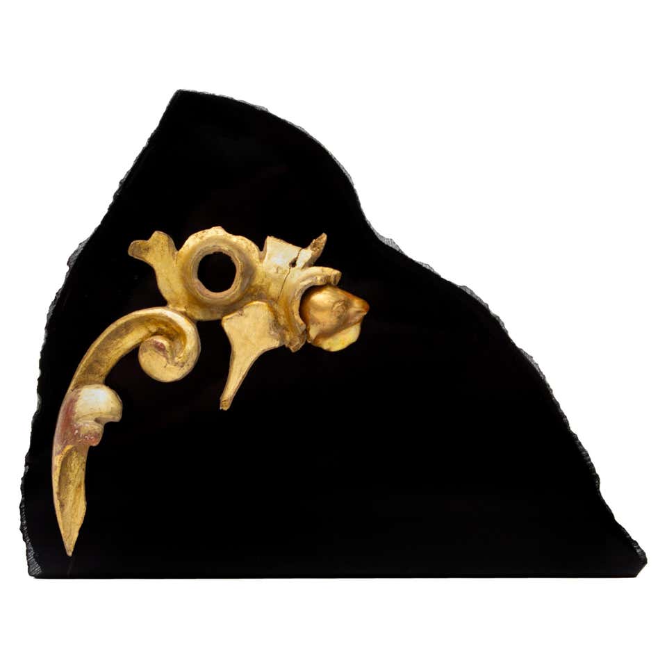 18th Century Italian Gold Ribbon Fragment with a Baroque Pearl on ...