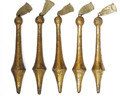 18th Century Italian Gold Leaf Rococo Tassel Ornaments (7 sets of 5)