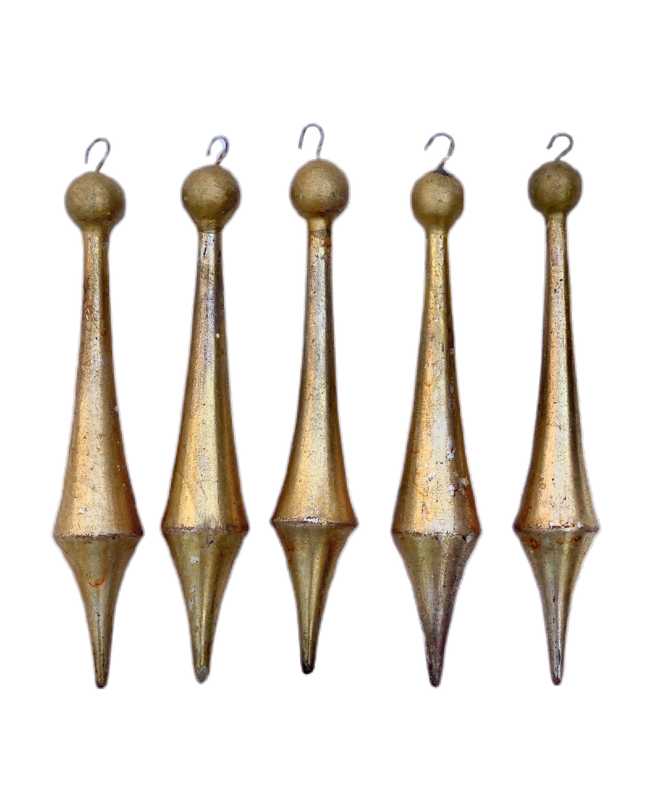 18th Century and Earlier 18th Century Italian Gold Leaf Rococo Tassel Ornaments (7 sets of 5)