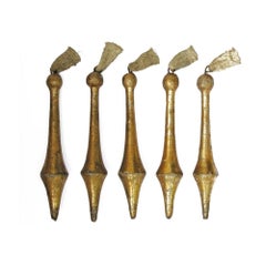 18th Century Italian Gold Leaf Rococo Tassel Ornaments 'Group of 5'