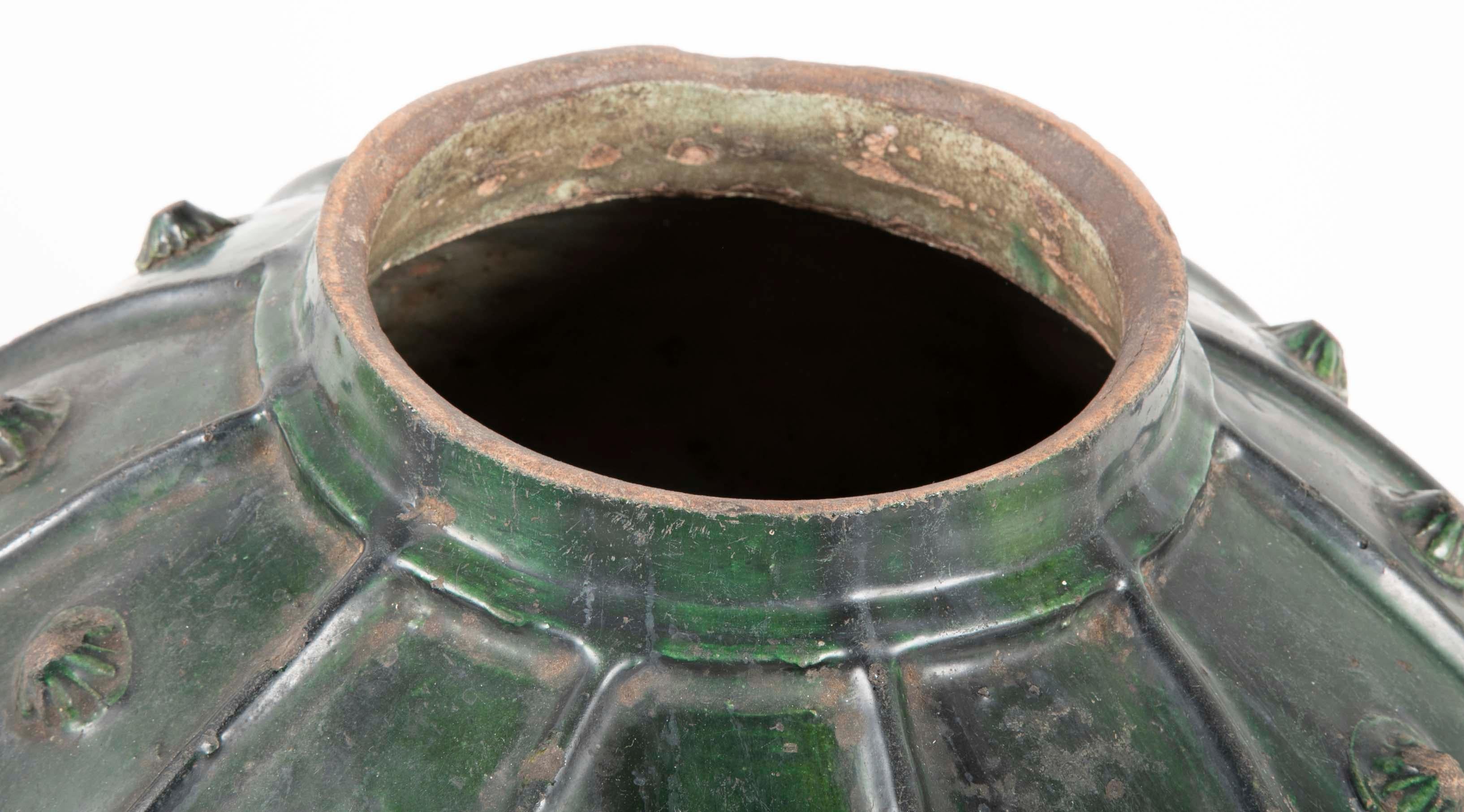 18th Century Italian Green Glazed Storage Jar, Large Scale 1